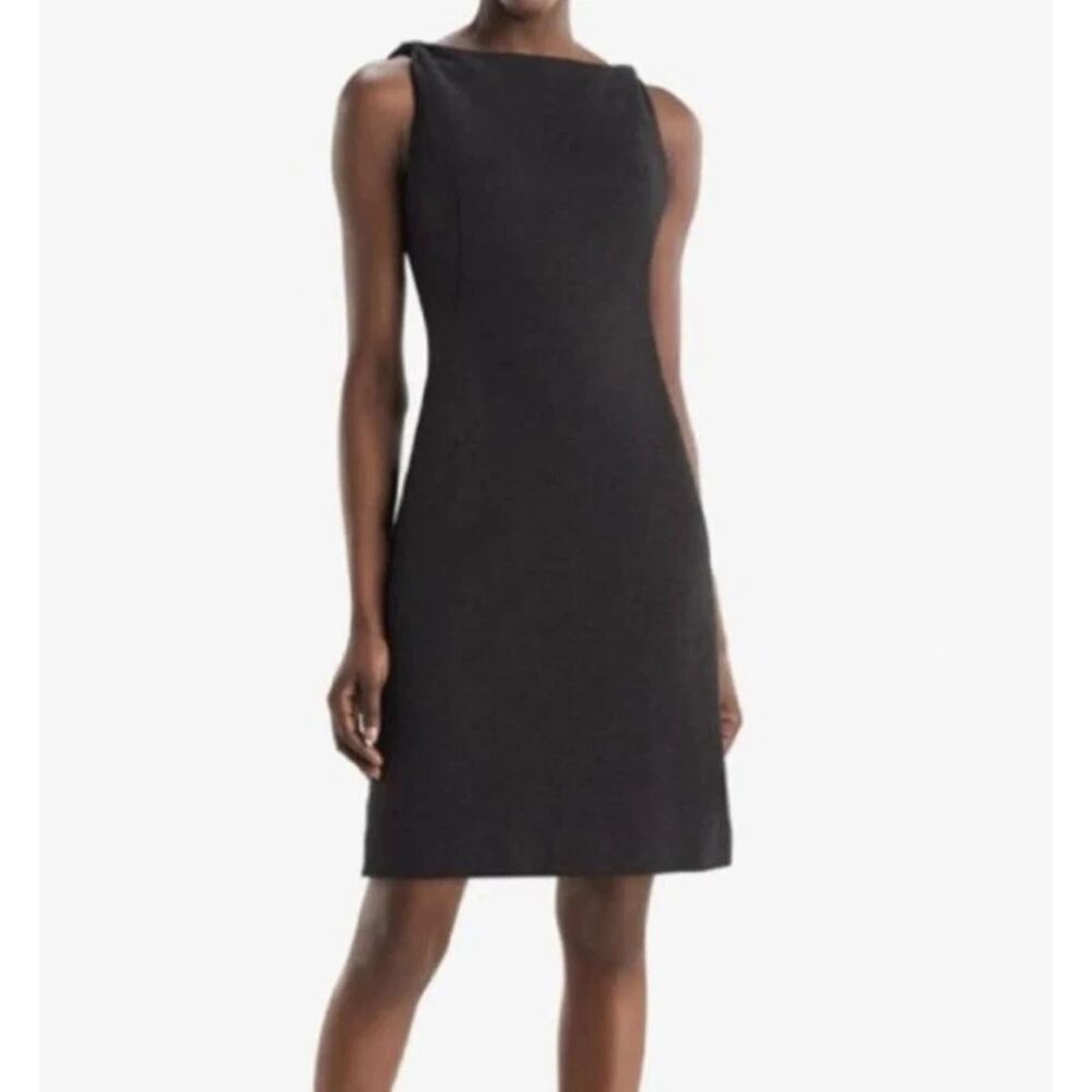 MM LaFleur Lydia Sheath Dress Size 16 Ponte Stretch Knit Gray Sleeveless Work